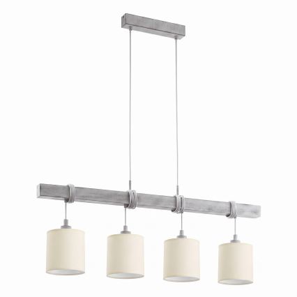 Brilagi - LED luster na sajli NUBILA 4xE27/60W/230V siva/krem