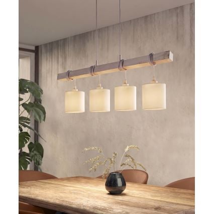 Brilagi - LED luster na sajli NUBILA 4xE27/60W/230V siva/krem