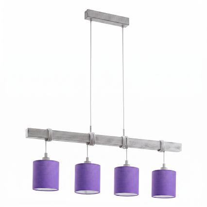 Brilagi - LED luster na sajli NUBILA 4xE27/60W/230V siva/ljubičasta
