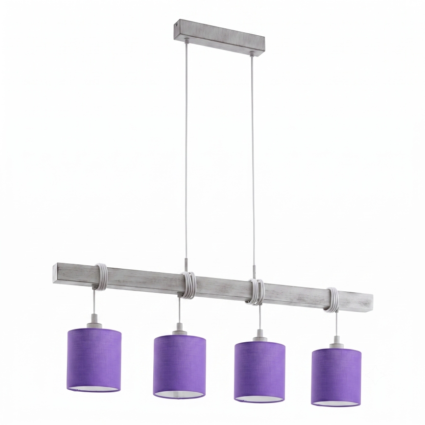 Brilagi - LED luster na sajli NUBILA 4xE27/60W/230V siva/ljubičasta