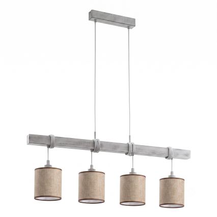 Brilagi - LED luster na sajli NUBILA 4xE27/60W/230V siva/smeđa