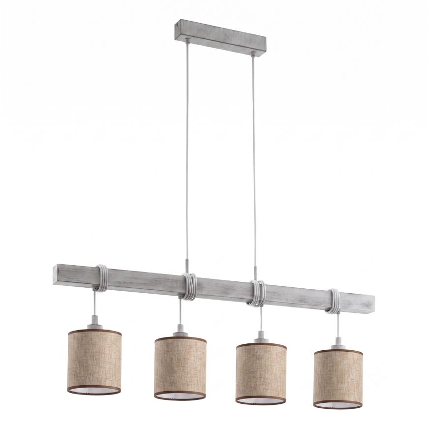 Brilagi - LED luster na sajli NUBILA 4xE27/60W/230V siva/smeđa