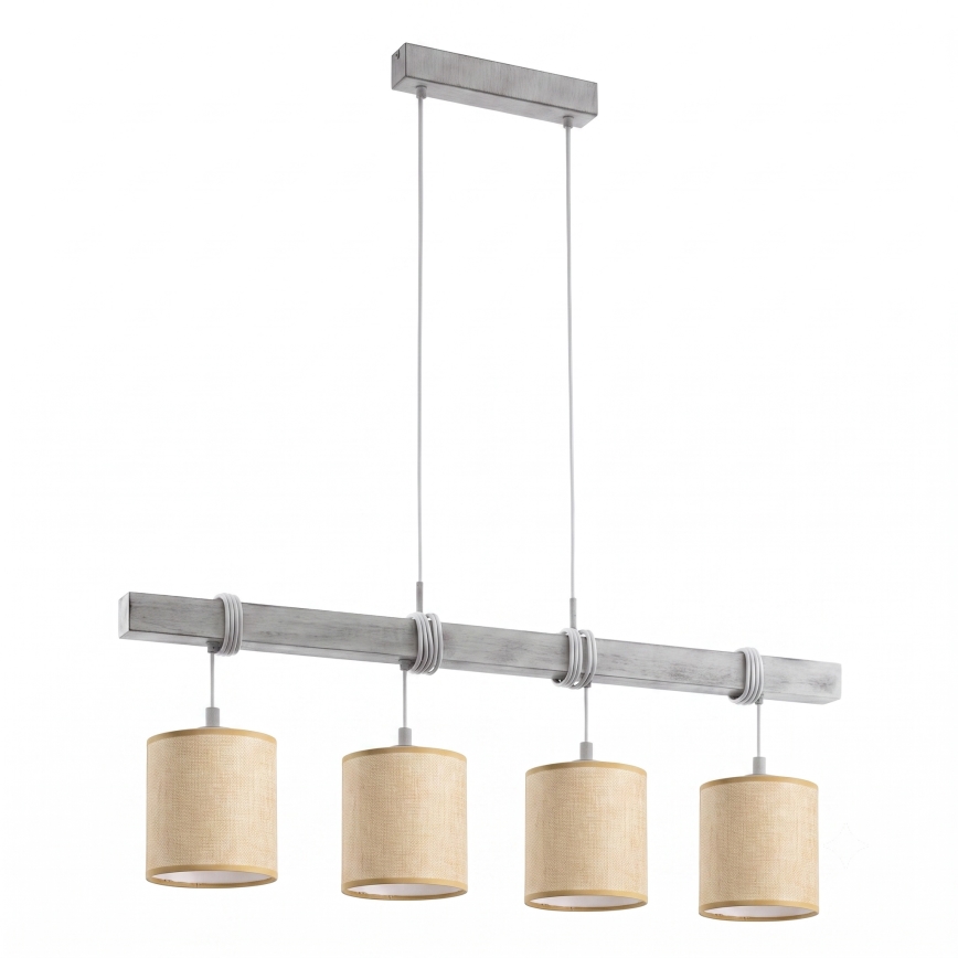 Brilagi - LED luster na sajli NUBILA 4xE27/60W/230V siva/svijetlo smeđa