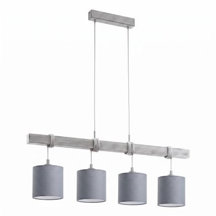 Brilagi - LED luster na sajli NUBILA 4xE27/60W/230V sivi