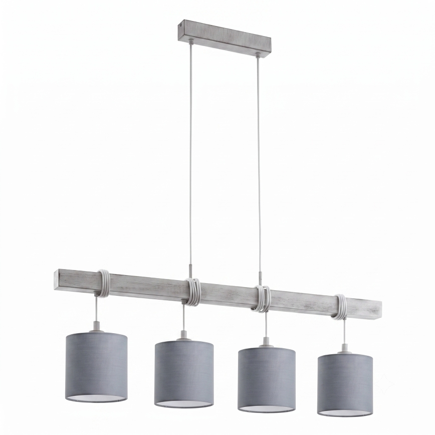 Brilagi - LED luster na sajli NUBILA 4xE27/60W/230V sivi