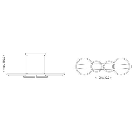 Brilagi - LED luster na sajli PLANK LED/35W/230V 4000K 30x100 cm drvo