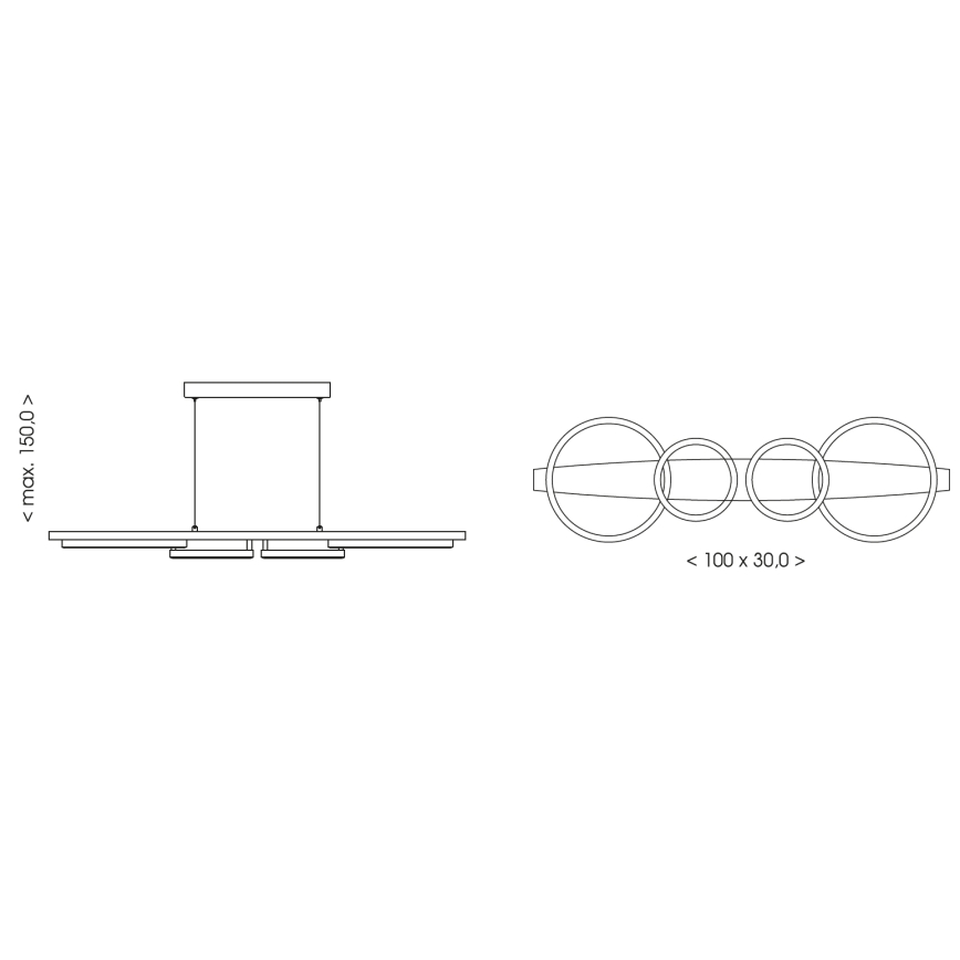 Brilagi - LED luster na sajli PLANK LED/35W/230V 4000K 30x100 cm drvo