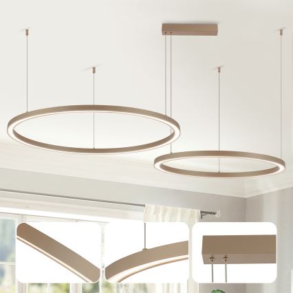 BRILAGI - LED prigušivi luster na sajli PORTOFINO LED/98W/230V 3000-6000K bež + s daljinskim upravljačem