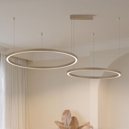 BRILAGI - LED prigušivi luster na sajli PORTOFINO LED/98W/230V 3000-6000K bež + s daljinskim upravljačem
