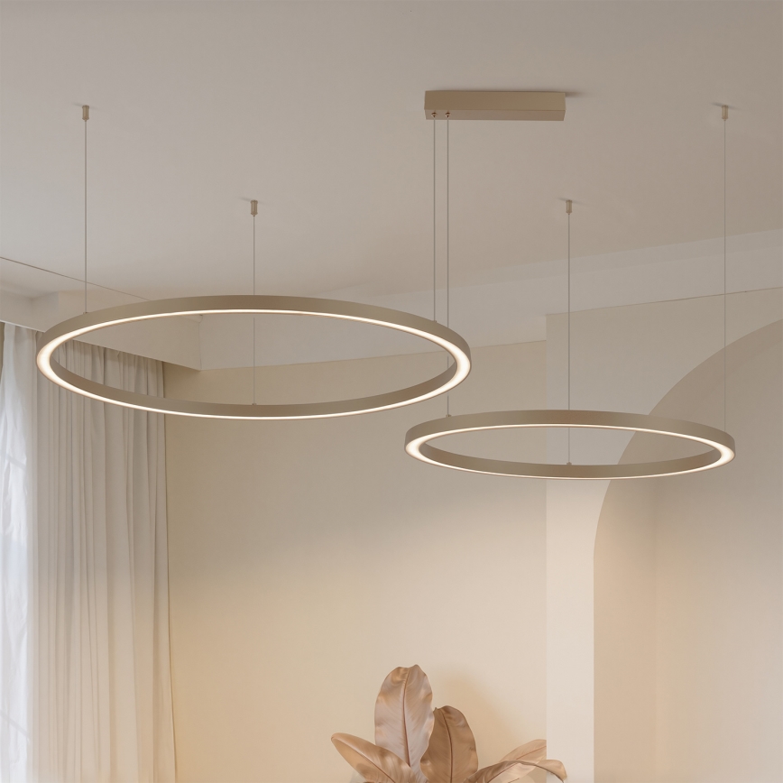 BRILAGI - LED prigušivi luster na sajli PORTOFINO LED/98W/230V 3000-6000K bež + s daljinskim upravljačem
