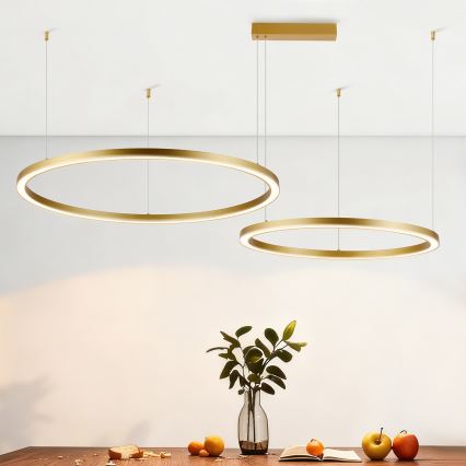Brilagi - Prigušivi LED luster na sajli PORTOFINO LED/98W/230V 3000-6000K zlatni + daljinski upravljač