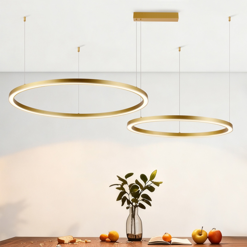 Brilagi - Prigušivi LED luster na sajli PORTOFINO LED/98W/230V 3000-6000K zlatni + daljinski upravljač