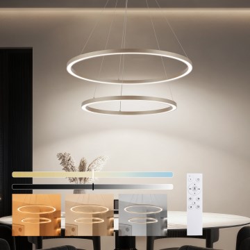 Brilagi - LED luster na sajli PORTOFINO s mogućnošću prigušivanja LED/98W/230V 3000-6000K promjer 80 cm bež + daljinski upravljač