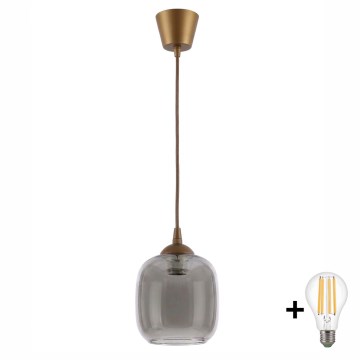 Brilagi - LED luster na sajli RETRO GLASS 1xE27/60W/230V pr. 14 cm smeđa/zadimljeno siva