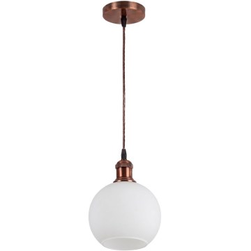 Brilagi - LED luster na sajli RETRO GLASS 1xE27/60W/230V pr. 15 cm bakrena/bijela