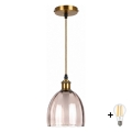 BRILAGI - LED luster na sajli RETRO GLASS 1xE27/60W/230V pr. 17 cm zlatna/zadimljena bež