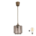 Brilagi - LED luster na sajli RETRO GLASS 1xE27/60W/230V promjer 15 cm smeđa/zadimljena bež