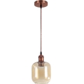 Brilagi - LED luster na sajli RETRO GLASS 1xE27/60W/230V Ø 14 cm bakrena / zadimljeno smeđa