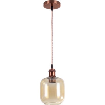Brilagi - LED luster na sajli RETRO GLASS 1xE27/60W/230V Ø 14 cm bakrena / zadimljeno smeđa