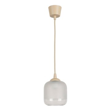 Brilagi - LED luster na sajli RETRO GLASS 1xE27/60W/230V Ø 14 cm bež/bijela