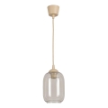 Brilagi - LED luster na sajli RETRO GLASS 1xE27/60W/230V Ø 14 cm bež/zadimljeno-siva