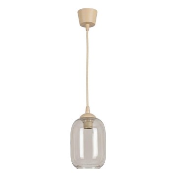Brilagi - LED luster na sajli RETRO GLASS 1xE27/60W/230V Ø 14 cm bež/zadimljeno-siva