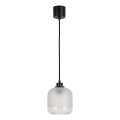 Brilagi - LED luster na sajli RETRO GLASS 1xE27/60W/230V Ø 14 cm crna/bijela