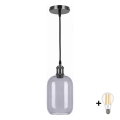 BRILAGI - LED luster na sajli RETRO GLASS 1xE27/60W/230V Ø 14 cm crna/dimno-siva