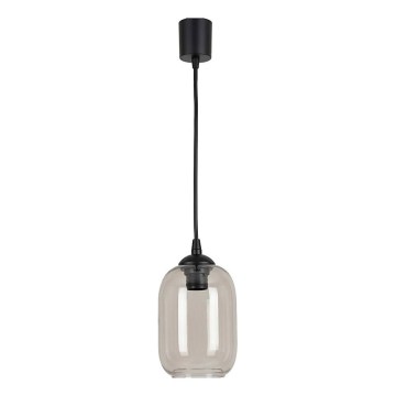 Brilagi - LED luster na sajli RETRO GLASS 1xE27/60W/230V Ø 14 cm crna/zadimljeno-siva