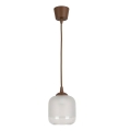 Brilagi - LED luster na sajli RETRO GLASS 1xE27/60W/230V Ø 14 cm smeđa/bijela