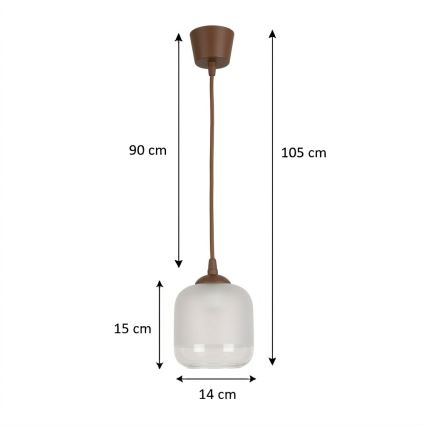Brilagi - LED luster na sajli RETRO GLASS 1xE27/60W/230V Ø 14 cm smeđa/bijela