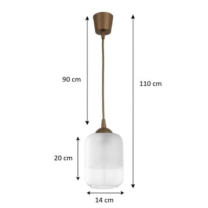 Brilagi - LED luster na sajli RETRO GLASS 1xE27/60W/230V Ø 14 cm smeđa/bijela