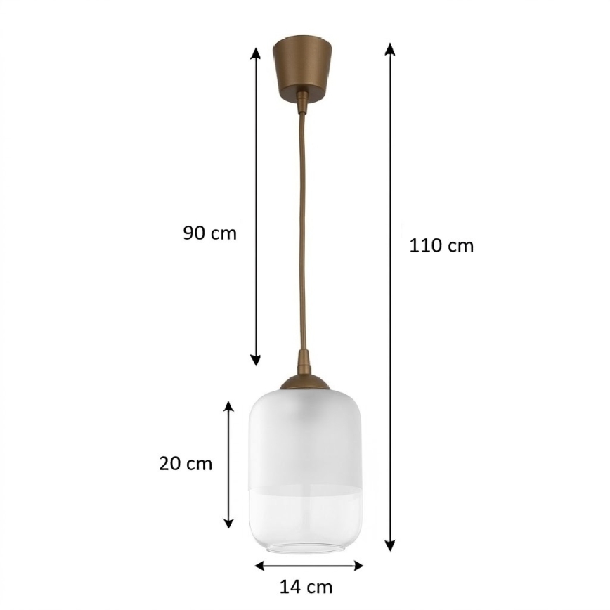 Brilagi - LED luster na sajli RETRO GLASS 1xE27/60W/230V Ø 14 cm smeđa/bijela