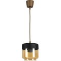 Brilagi - LED luster na sajli RETRO GLASS 1xE27/60W/230V Ø 14 cm smeđa/dimljena bež/crna