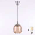 Brilagi - LED luster na sajli RETRO GLASS 1xE27/60W/230V Ø 14 cm srebrna/dimljeno-smeđa