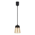Brilagi - LED luster na sajli RETRO GLASS 1xE27/60W/230V Ø 15,5 cm crna/zadimljeno bež