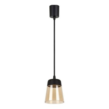 Brilagi - LED luster na sajli RETRO GLASS 1xE27/60W/230V Ø 15,5 cm crna/zadimljeno bež