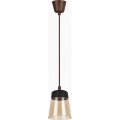 Brilagi - LED luster na sajli RETRO GLASS 1xE27/60W/230V Ø 15,5 cm smeđa/dimljeno bež/crna