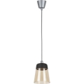 Brilagi - LED luster na sajli RETRO GLASS 1xE27/60W/230V Ø 15,5 cm srebrna/zadimljeno bež/crna