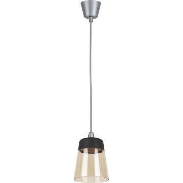 Brilagi - LED luster na sajli RETRO GLASS 1xE27/60W/230V Ø 15,5 cm srebrna/zadimljeno bež/crna