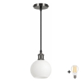 BRILAGI - LED luster na sajli RETRO GLASS 1xE27/60W/230V Ø 15 cm crna/bijela