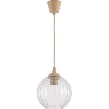 Brilagi - LED luster na sajli RETRO GLASS 1xE27/60W/230V Ø 18 cm bež/prozirno
