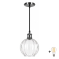 BRILAGI - LED luster na sajli RETRO GLASS 1xE27/60W/230V Ø 18 cm crna/prozirna
