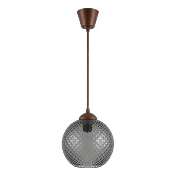 Brilagi - LED luster na sajli RETRO GLASS 1xE27/60W/230V Ø 18 cm smeđa/dimno-siva
