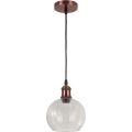 Brilagi - LED luster na sajli RETRO GLASS 1xE27/60W/230V Ø 25 cm bakrena/prozirno