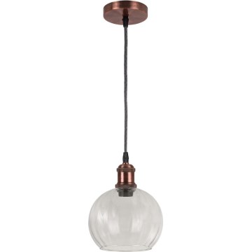 Brilagi - LED luster na sajli RETRO GLASS 1xE27/60W/230V Ø 25 cm bakrena/prozirno
