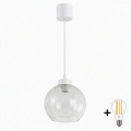 Brilagi - LED luster na sajli RETRO GLASS 1xE27/60W/230V Ø 25 cm bijela/prozirna