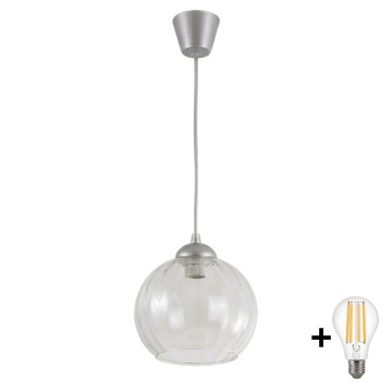 Brilagi - LED luster na sajli RETRO GLASS 1xE27/60W/230V Ø 25 cm srebrna/prozirna