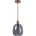 Brilagi - LED luster na sajli RETRO GLASS 1xE27/60W/230V Ø 26 cm bakrena/zadimljeno-siva