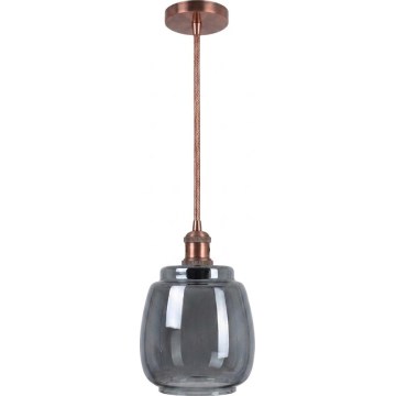 Brilagi - LED luster na sajli RETRO GLASS 1xE27/60W/230V Ø 26 cm bakrena/zadimljeno-siva